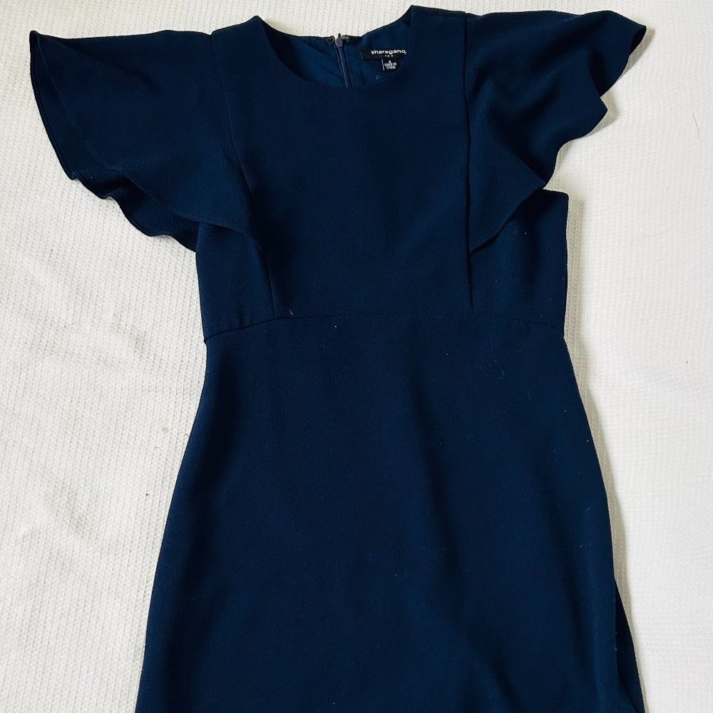 Sharagano Navy Short Sleeve Dress | Size 6